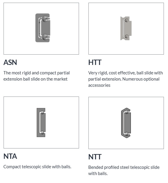 Extending Retracting Rails 50-70% Partial Extension Rails | Concept Latch Lock & Hinge